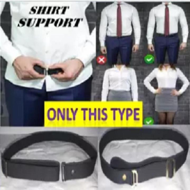 Black Tuck-It Belt Shirt Support – Slim Fit for Men & Women, Stay Tucked