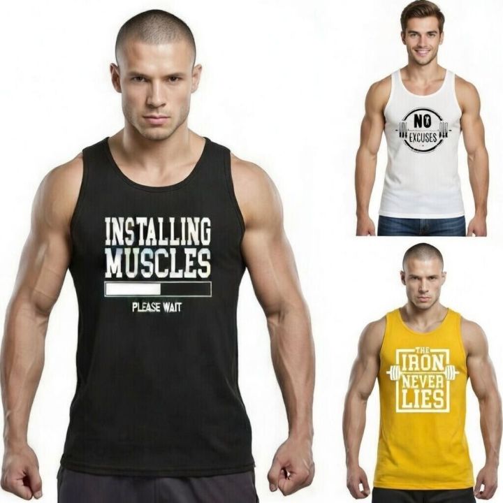 Pack of 2 random colour  – Men’s Fitnes Gym Sandos for Men Sleeve less for Men Top Fashion Wear Shirt