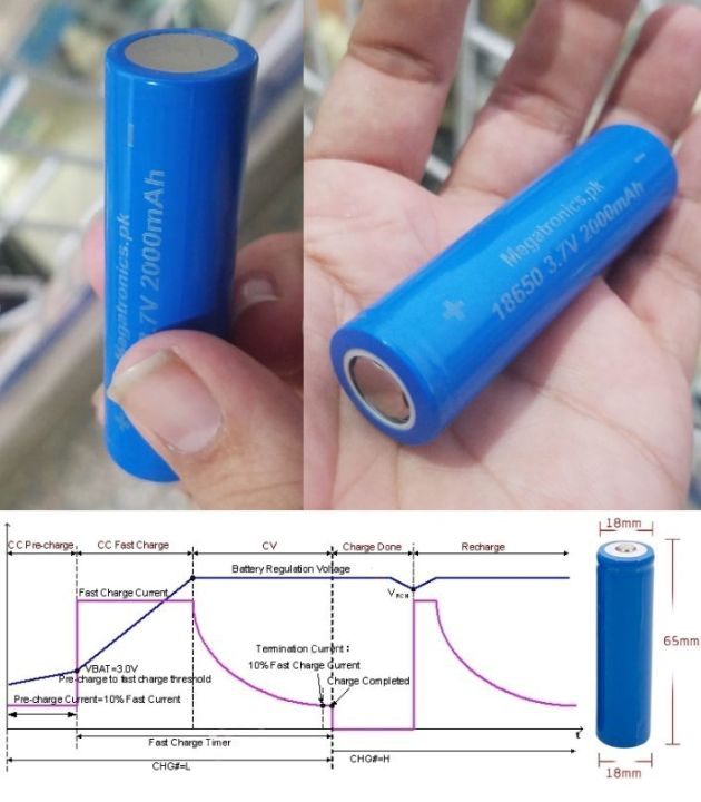Rechargeable 3.7V 2000mAh Real capacity 18650 battery cell Megatronics