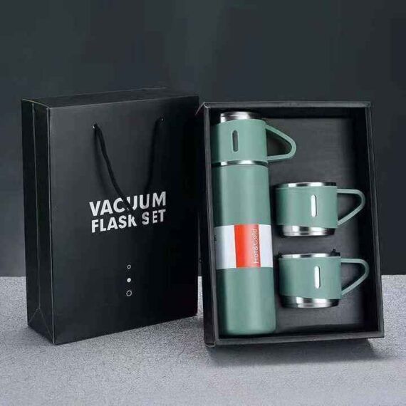 Thermos Bottle - Flask Bottle Hot And Cold - Thermos - Flask - 500ml Bottle With 2 Extra Cup Set For Tea And Coffee  - Stainless Steel Water Bottle - Thermos Cup - Insulated Water Bottle - Vacuum Bottle By AURA MART