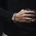 Vintage Double Dragon Head Keel Bracelet Men's Domineering Personality Hip-hop Gangster Handsome Senior Sense Of Birthday Gift. 