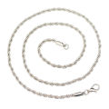 2020 Latest High Quality Hip Hop 3mm Iron Rope Chain Necklace Silver Plated Twist Chain for Men Women Wholesale Price. 