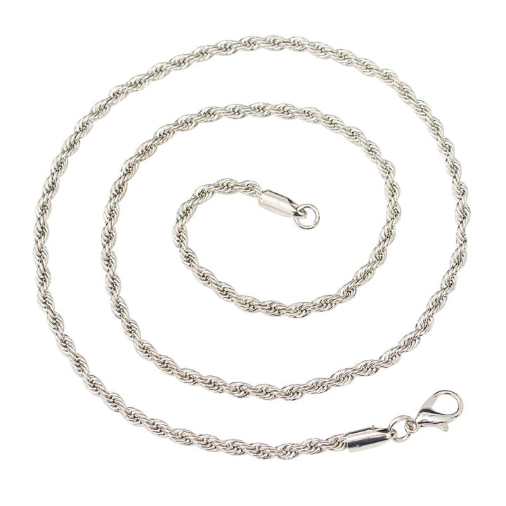 2020 Latest High Quality Hip Hop 3mm Iron Rope Chain Necklace Silver Plated Twist Chain for Men Women Wholesale Price
