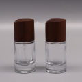 Portable design Perfume bottle Leak-proof Transparent Wooden cap Spray vial 15ml capacity Thick glass Cosmetic container for. 
