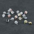 10pcs/lot Ear Back Stoppers with Stainless steel Hanging Ring Hamburger Ear Plugs For Jewelry Making DIY Earring Accessorie. 