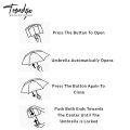 TRENDZIO Travel Umbrella Automatic Open Close Water Repellent Fabric Folding Umbrella Super Strong 8 Ribs Umbrella for Rain Sun protection. 