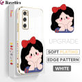 Jizetin (Free Lanyard) for Vivo V20 SE Back Cover Cute Princess Luxury 6D Plating Case Side Pattern Soft Silicone Square Phone Cases. 