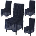 The Royal Bedding Chair cover Frilled Dining Chair Cover Protect Expensive Furniture best for home décor Pack Of 4 and 6. 