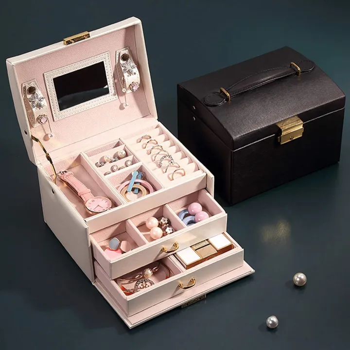 3%20Layer%20Women's%20Jewelry%20Box%20&%20Organizer%20with%20Mirror%20&%20Lock%20-%20Image%202