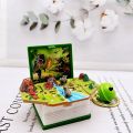 Creative 3D explosive fantasy world magic book keychain castle ship dinosaur space puzzle pendant. 