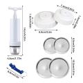 Mason Jar Sealer Kit Odorless Jar Sealer For Mason Jars Food-Grade Silicone Food Storage Vacuum Sealer Kit Extend Shelf Life. 