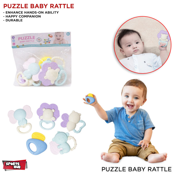 Baby Rattles Toy Set Newborn Baba Teething Rattle Toys Kids Puzzle Soft & Not Noisy Inspiring Your Baby's Curiosity Baby Boy and Girl Perception Of Sound Hand and Eye Coordination Multi Colors Toys