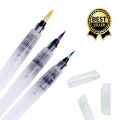 Pack of 3 Water Brush Pen Marker Ink Water Colors Colour Refillable Calligraphy Drawing Pen. 