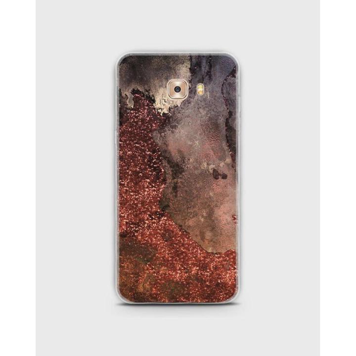 Samsung C7 Pro Cover in Hybrid Soft Case cover Tpu  Brown Glitter - 1cover2273