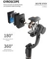 Q08 Handheld Gimbal Smartphone Bluetooth Handheld Stabilizer with Tripod selfie Stick Folding Gimbal for All Cellphone. 