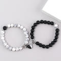 Heart Magnet Couple Bracelets Natural Stone Bracelets Lovers Bracelets Gift Natural Stone Distance Bracelet Distance Heart Magnet Bracelets Friendship Bracelets Beads Bracelet For Lovers. 