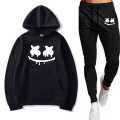 Yellow & Black Printed Tracksuit For Mens - Soft & Comfortable Fleece Fabric Kangaroo Hoodie & Trouser Printed Tracksuit. 