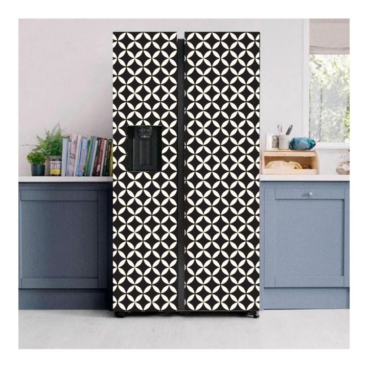 Fridge wrap Side by Side Peel and Stick Refrigerator Door stickers waterproof oil-proof decorative stickers freezer air conditioner fridge Removable Self-Adhesive Contact Paper for Furniture Home Wall Decor