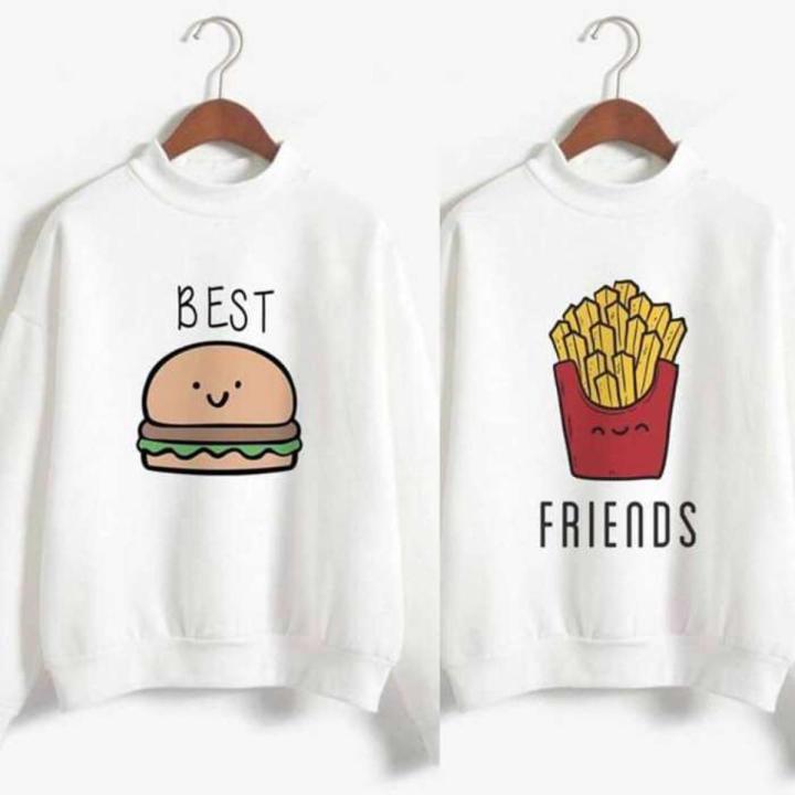 HOME SHOPPING 3 GARMENTS pack of 2 white best friends sweatshirt for women play and slay