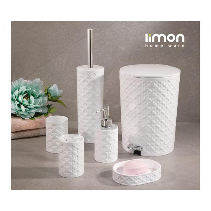 Luxury Acrylic Bathroom Accessories Set 6 Pcs ,Trash Can, Toothbrush ...
