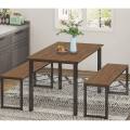 3 Piece Dining Table Set Metal Frame Table With Stools, Dining Table, Centre Table. 