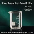 Glass Beaker 250ml (1-6 Pcs) - Borosilicate, Heat Resistant, Graduated Measuring Cup for Lab, Chemistry, Baking, Perfume, Candle Making & DIY Experiments. 