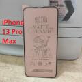 iPhone 13 Pro Max Ceramic matte paper unbreakable antishock hybrid film 9D/11D/21D temper Fiber protector sheet glass. 
