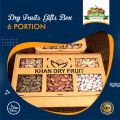 Dry Fruit Gift  Basket- Wood Quality [ 6 ITEMS A box 1300gm  Dray fruits in Box. 