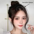 25CM Long Curly Middle-part Bangs Clips Front Two Side Wig Hair Extension Synthetic Fake Hairpiece for Women. 