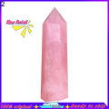 Rose Quartz Pillar Exquisite Fine Workmanship Compact Delicate Hand-made Faux Crystal Wand Decor for Home. 