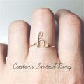 【Heartbeat Girl Store】1piece Unisex Silver Color 26 Letters Initial Name Rings Women Men Geometric Finger Ring Female Party Gifts. 