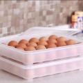 Egg Rack Egg Dispenser 24 Egg Holder with Lid and Lock for Refrigerator. 