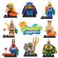 8PCS/set Compatible LegoINGlys NinjaINGlys Spongebob figures DIY Children Gift Building Blocks Kids Toys. 