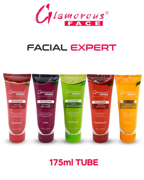 Glamorous%20Face%20Facial%20Expert's%20Complete%20Facial%20kit%205%20Tubes,%20Foaming%20Cleanser,%20Skin%20Polish,%20Soft%20Scrub,%20Massage%20Cream,%20Mud%20Mask,%20175ml%20Each%20Tube%20-%20Image%204