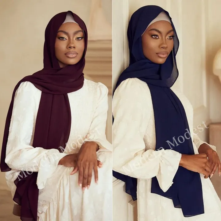 Modern%20Modest%20%E2%80%93%20Pack%20of%202%20Chiffon%20Georgette%20Hijabs%20/Scarves/Stoler,%20Soft%20Lightweight,%20No-slip%20material,%20Breathable%20Fabric,%20Best%20for%20Summer%20for%20Girls/Women%20-%20Image%204