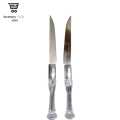 Plastic silver Birthday cake Knife,Kitchen KNIFE steel with handle,Small sharp KNIFE for daily use,Heavy Metalized crystal, Size 6 inch,Pack of 2. 