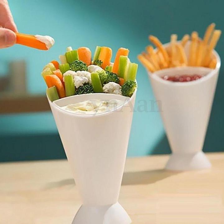 Dipper Cone Fries DIP Fry Sauce Snack Ketchup Dip Holder Container Cup