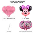 Minnie Mouse & Mickey Mouse Set of 5 Pcs Printed Chrome Metallic Foil Balloons Set For Baby Girl & Boy Reusable Balloon For Birthday Parties Decoration, Theme Party Supplies, PreSchool Class Theme Kids Born Day, Princess King Birth Day Helium Baloons Set. 