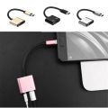 2 in 1 Type C to 3.5MM Audio Aux Adapter USB C Sound Card Adapter AUX Adapter Cable Songs Call Charging Port Connector. 