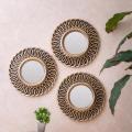 Deco.pk 3 piece wall mirror set for wall decorations home decoration orbit design. 