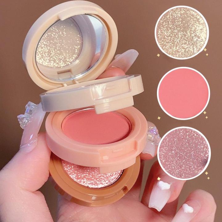 Blusher And Highlighter kit- 3in1 pallate- Professional Makeup kit for Eyes and Cheeks