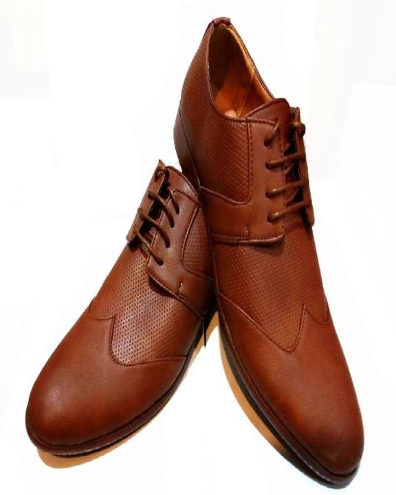 Dark Brown Synthetic Leather Formal Shoes for Men