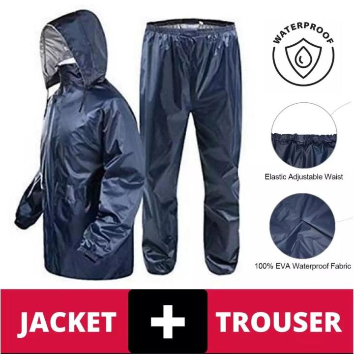 Jacket & Trouser For Adult Waterproof Windproof Bike Raincoat Suit.