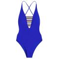 Women Bikini Close-fitting Women Beach Solid Color One-piece Bathing Suit. 