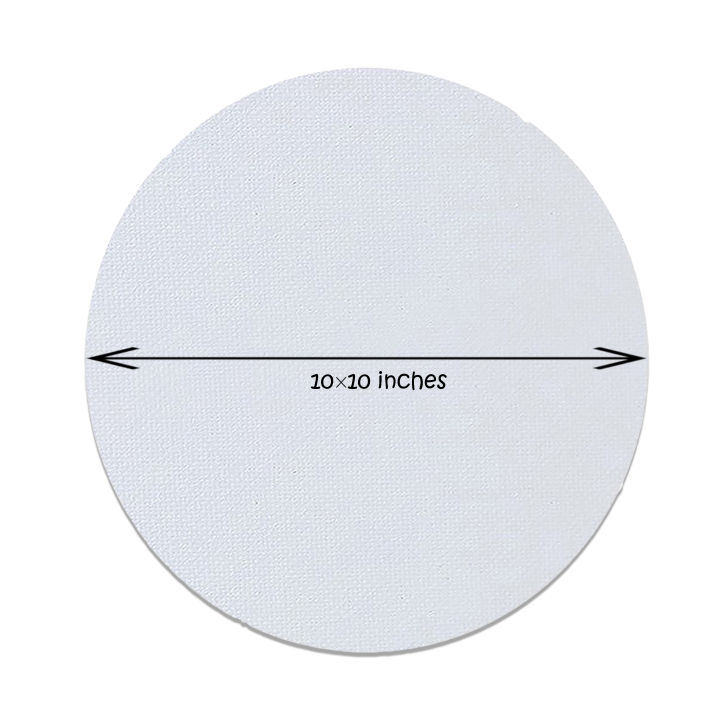 1 Piece Of 10X10 Inches Round Canvas For Painting - Canvas Board