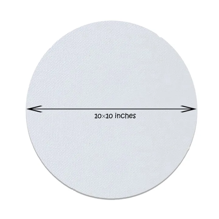 1 Piece Of 10X10 Inches Round Canvas For Painting - Canvas Board