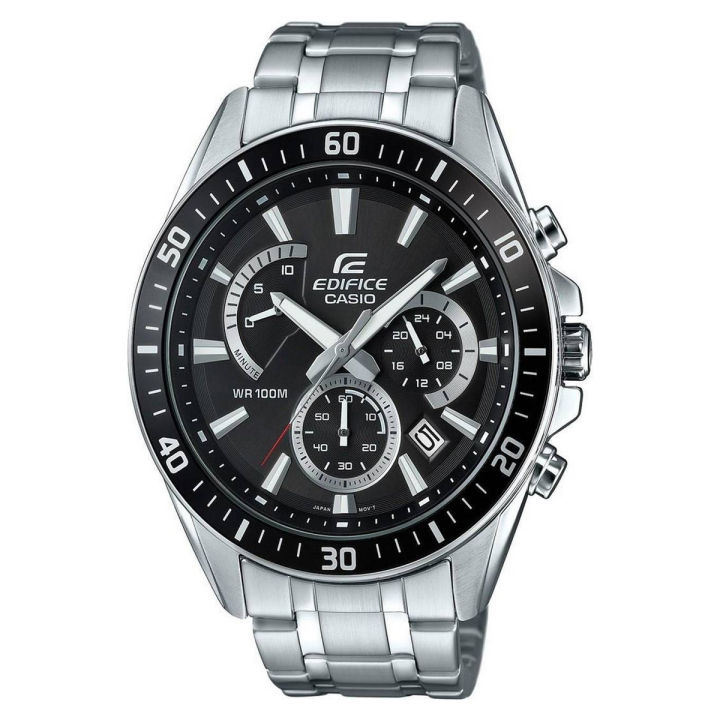 Original Casio Edifice - EFR-552D-1AVUDF - Stainless Steel Wrist Watch for Men - Black
