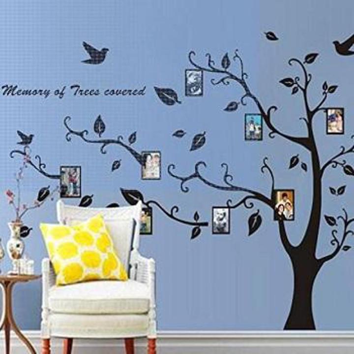 Family Tree Wall Decal Vinyl Tree Wall Sticker Photo Wall Decal Memory Wall Decor Home Wall Art Decoration Black JM7194ab
