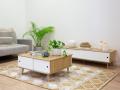 Tables and Trolleys - Coffee Table - Brown and White. 