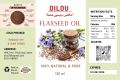 OILOU : Flaxseed Oil (Edible) Flax Seed Oil Alsi Seed Carrier Oil Cold-Pressed - 100% Pure & Organic. 
